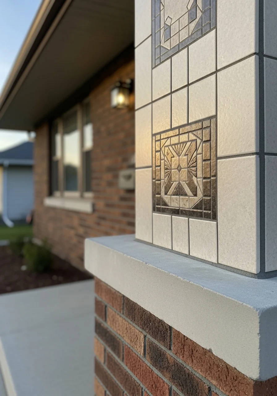 A close-up view of a Lincoln home's exterior showing quality workmanship and attention to detail in a residential setting.